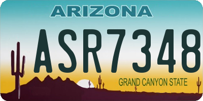 AZ license plate ASR7348
