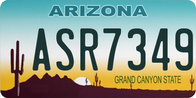 AZ license plate ASR7349