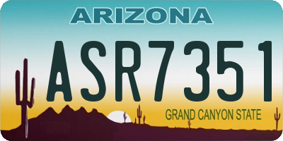 AZ license plate ASR7351