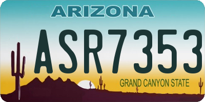 AZ license plate ASR7353
