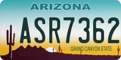 AZ license plate ASR7362