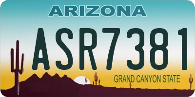 AZ license plate ASR7381