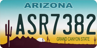 AZ license plate ASR7382