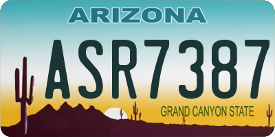 AZ license plate ASR7387