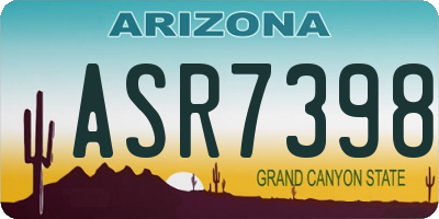 AZ license plate ASR7398