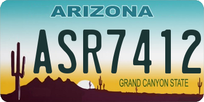 AZ license plate ASR7412