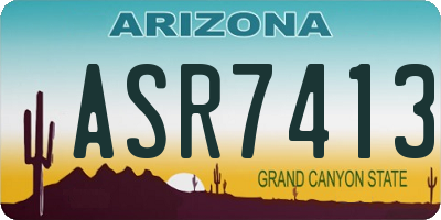 AZ license plate ASR7413