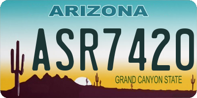 AZ license plate ASR7420