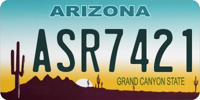 AZ license plate ASR7421