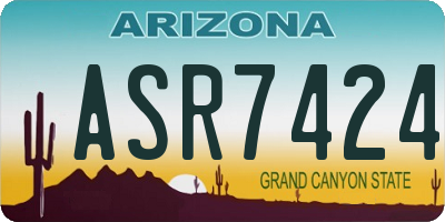 AZ license plate ASR7424