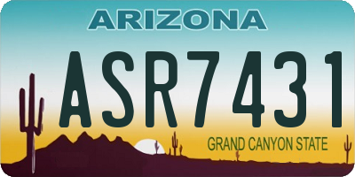 AZ license plate ASR7431