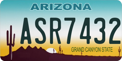 AZ license plate ASR7432