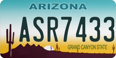 AZ license plate ASR7433