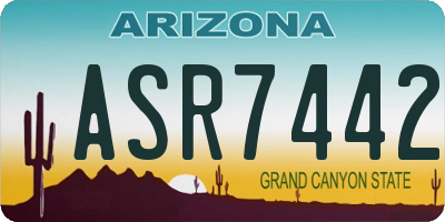 AZ license plate ASR7442