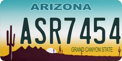 AZ license plate ASR7454