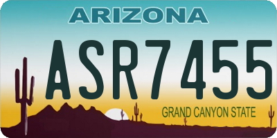 AZ license plate ASR7455