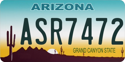 AZ license plate ASR7472