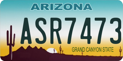 AZ license plate ASR7473