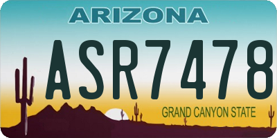 AZ license plate ASR7478
