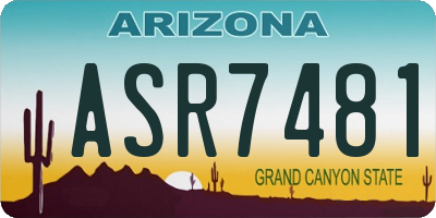 AZ license plate ASR7481