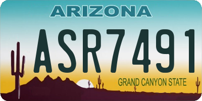 AZ license plate ASR7491
