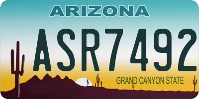 AZ license plate ASR7492