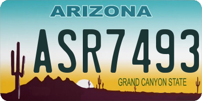 AZ license plate ASR7493