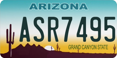 AZ license plate ASR7495