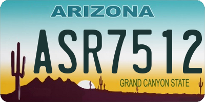 AZ license plate ASR7512