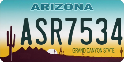 AZ license plate ASR7534