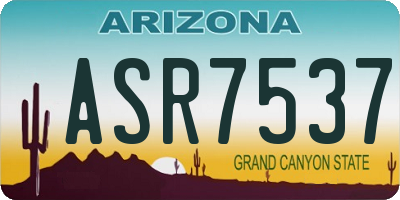 AZ license plate ASR7537
