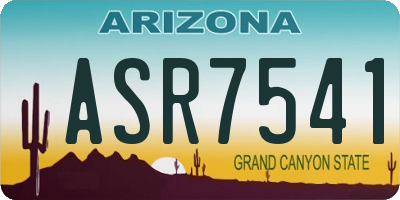 AZ license plate ASR7541