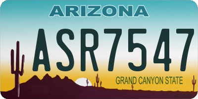 AZ license plate ASR7547