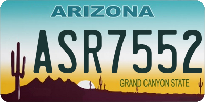 AZ license plate ASR7552