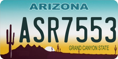 AZ license plate ASR7553