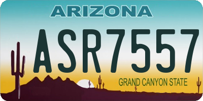 AZ license plate ASR7557