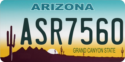 AZ license plate ASR7560