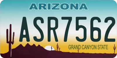 AZ license plate ASR7562