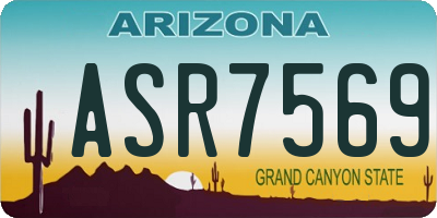 AZ license plate ASR7569