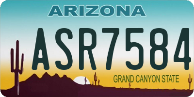 AZ license plate ASR7584