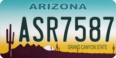 AZ license plate ASR7587