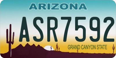AZ license plate ASR7592