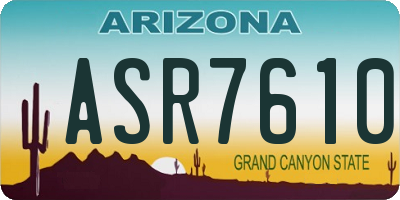 AZ license plate ASR7610
