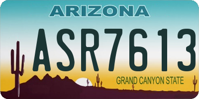 AZ license plate ASR7613