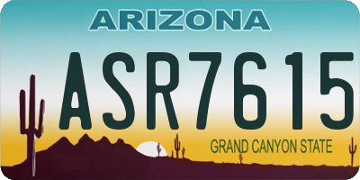 AZ license plate ASR7615