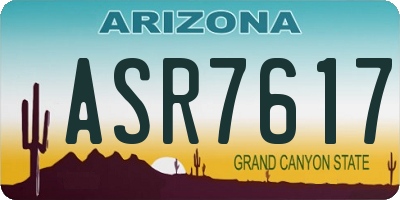 AZ license plate ASR7617