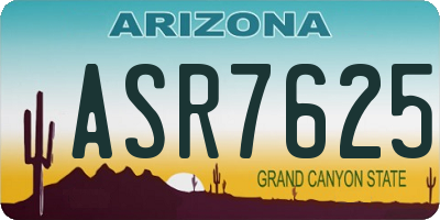 AZ license plate ASR7625