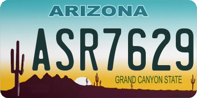 AZ license plate ASR7629