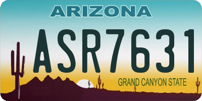 AZ license plate ASR7631