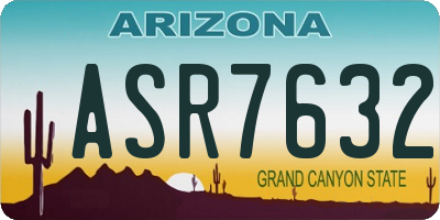 AZ license plate ASR7632